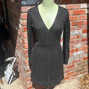 Loft Black Speckled Sweater Dress size Small